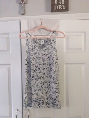 cabi Floral Blouse - White & Gray